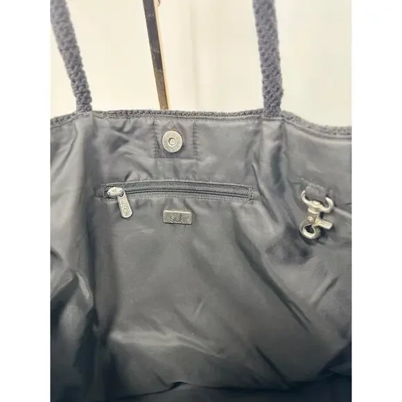 The Sak Black Crochet Shoulder Tote Bag - Picture 7 of 8